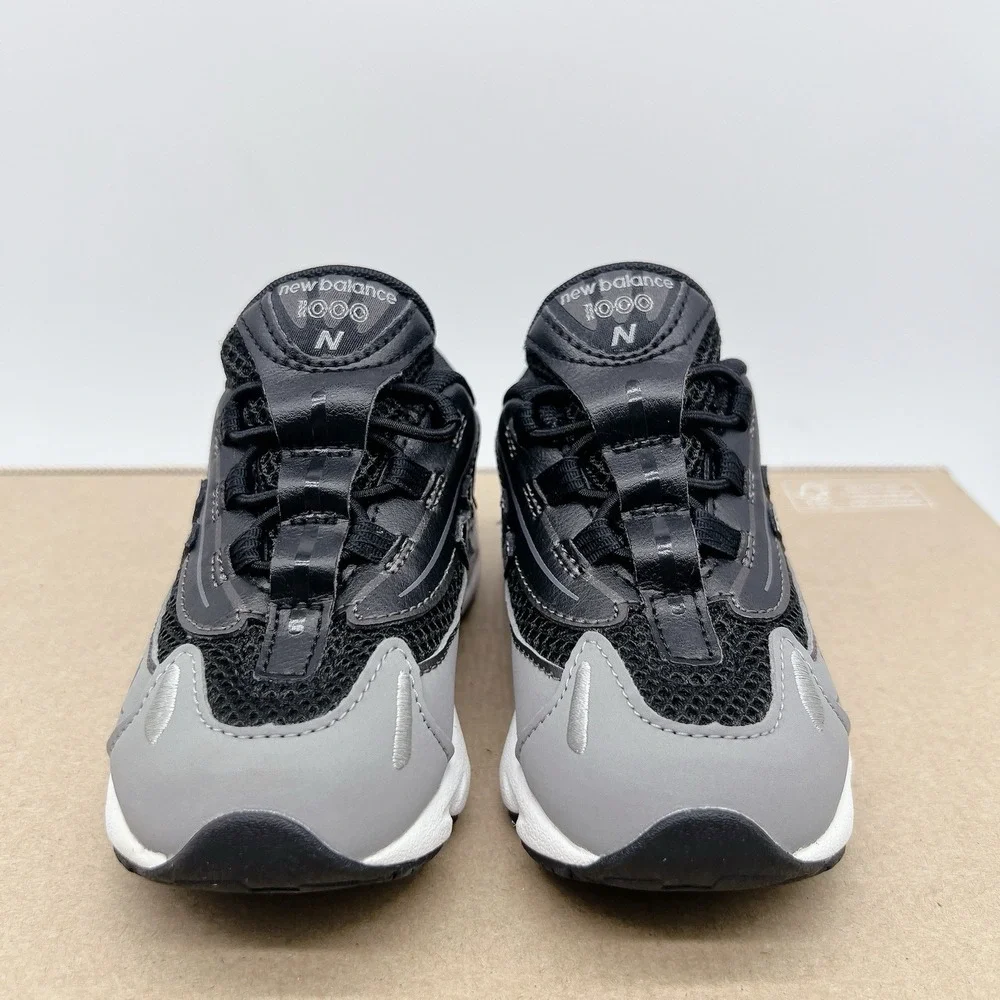 New Balance 1000 Bungee Lace Sneaker Black Gray Lace Up Size US 8.5